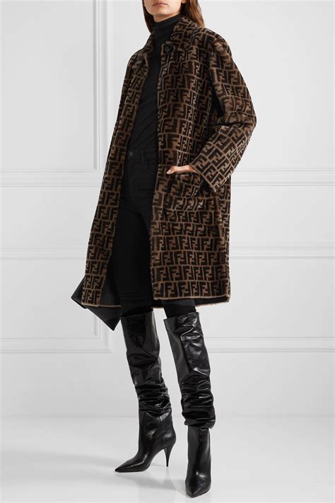 fendi trench coat womens|fendi shearling coat.